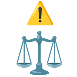 balance scale and warning