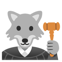 balance scale and wolf