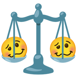 balance scale and woozy face