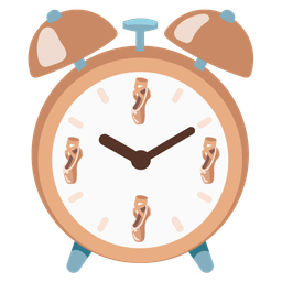 ballet shoes and alarm clock