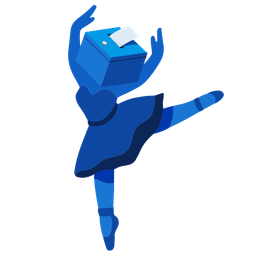 ballet shoes and ballot box with ballot