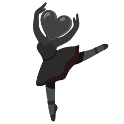 ballet shoes and black heart