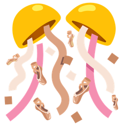 ballet shoes and confetti ball