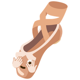 ballet shoes and face with peeking eye