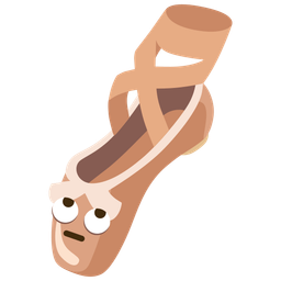 ballet shoes and face with rolling eyes