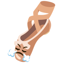 ballet shoes and face with steam from nose