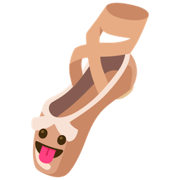 Ballet shoes and Face with tongue