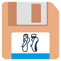 ballet shoes and floppy disk