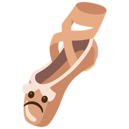 ballet shoes and frowning face