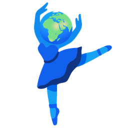 ballet shoes and globe showing Europe-Africa