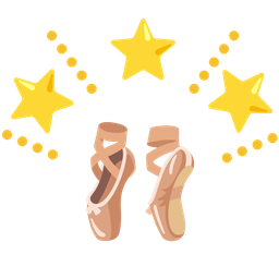 ballet shoes and glowing star