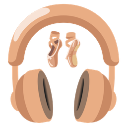 ballet shoes and headphone