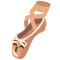 Ballet shoes and Kissing face with closed eyes