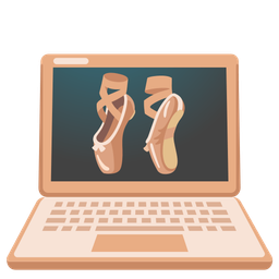 ballet shoes and laptop