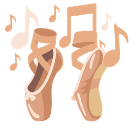 ballet shoes and musical notes