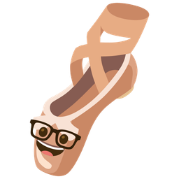 ballet shoes and nerd face