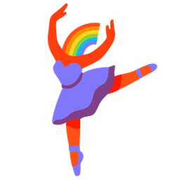 ballet shoes and rainbow