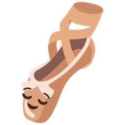 ballet shoes and relieved face