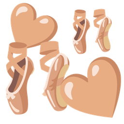 ballet shoes and revolving hearts