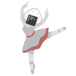 ballet shoes and rice ball