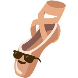 ballet shoes and smiling face with sunglasses