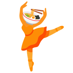 ballet shoes and steaming bowl