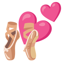 ballet shoes and two hearts