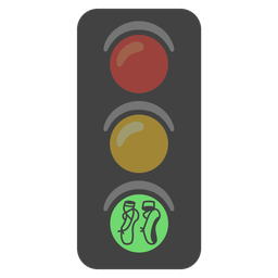 ballet shoes and vertical traffic light