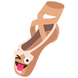 Ballet shoes and Winking face with tongue