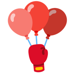 balloon and boxing glove