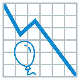 balloon and chart decreasing