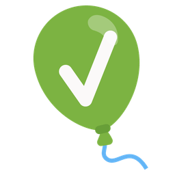 balloon and check mark button