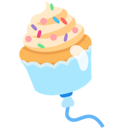balloon and cupcake
