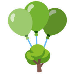 balloon and deciduous tree