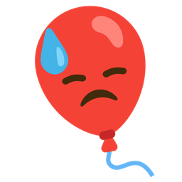 balloon and downcast face with sweat