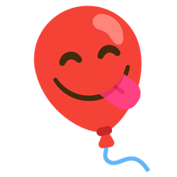 Balloon and Face savoring food