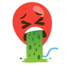 balloon and face vomiting