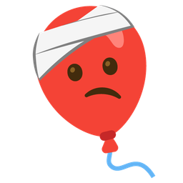 balloon and face with head-bandage