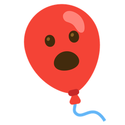balloon and face with open mouth