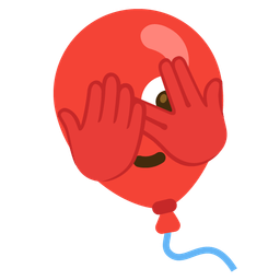 balloon and face with peeking eye