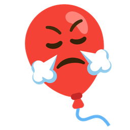 balloon and face with steam from nose