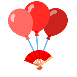 balloon and folding hand fan