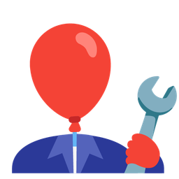 balloon and hammer and wrench