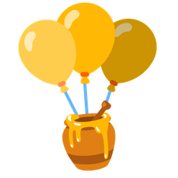 balloon and honey pot