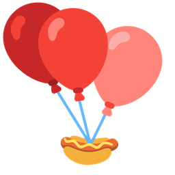 balloon and hot dog