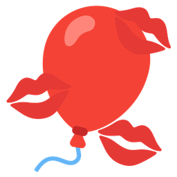 balloon and kiss mark
