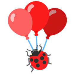 balloon and lady beetle