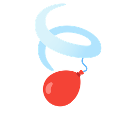 balloon and leaf fluttering in wind