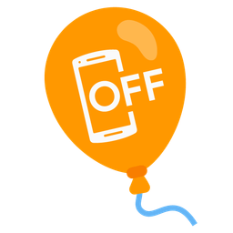 balloon and mobile phone off