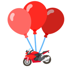 balloon and motorcycle